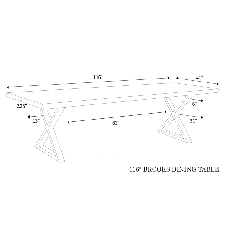 Reclaimed Acacia Wood Dining Table in White Wash with Pewter Aluminum Base