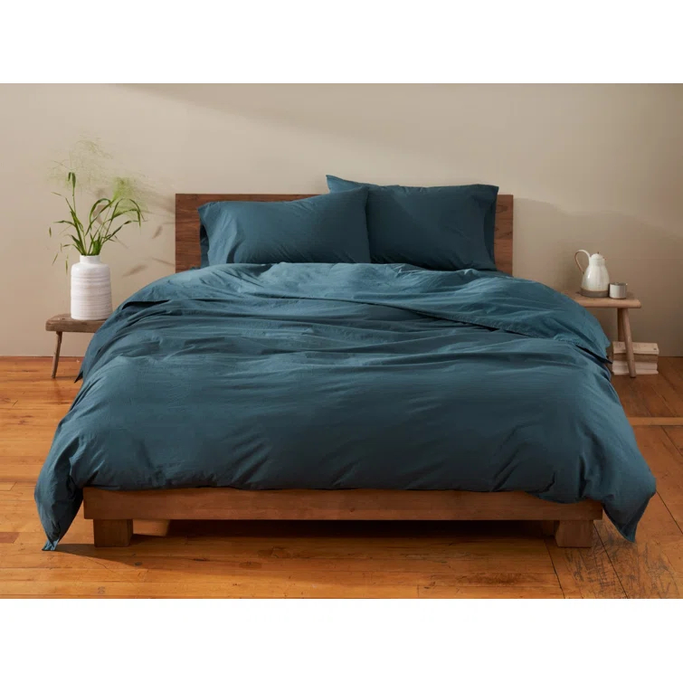 Organic Crinkled Percale Sheet Set