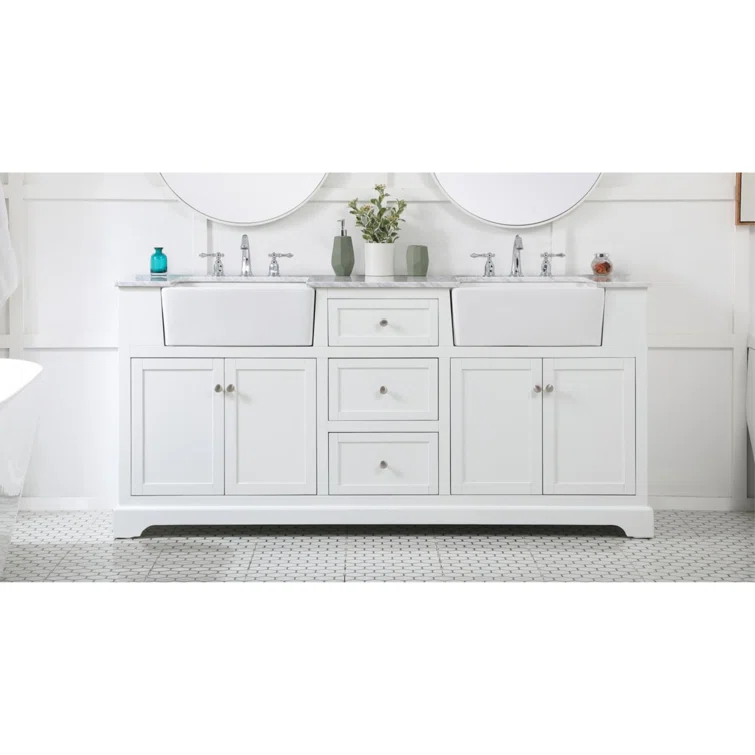Emiliano 72'' Double Bathroom Vanity with Top