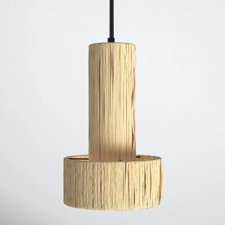 Jalisa Single Light Raffia Iron Pendant