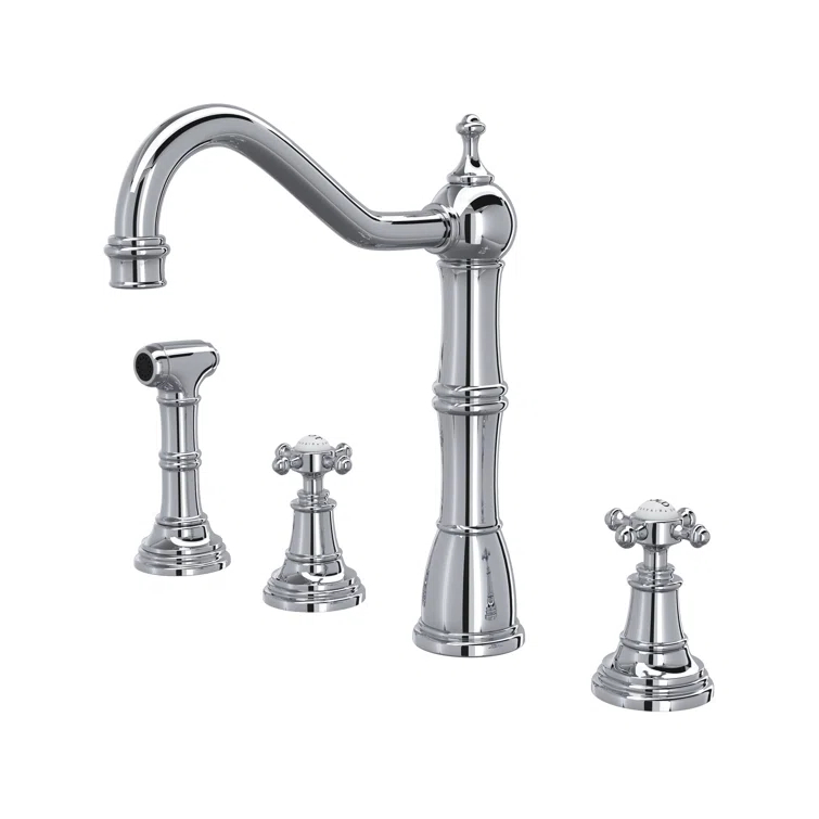 Edwardian Two Handle Kitchen Faucet With Side Spray
