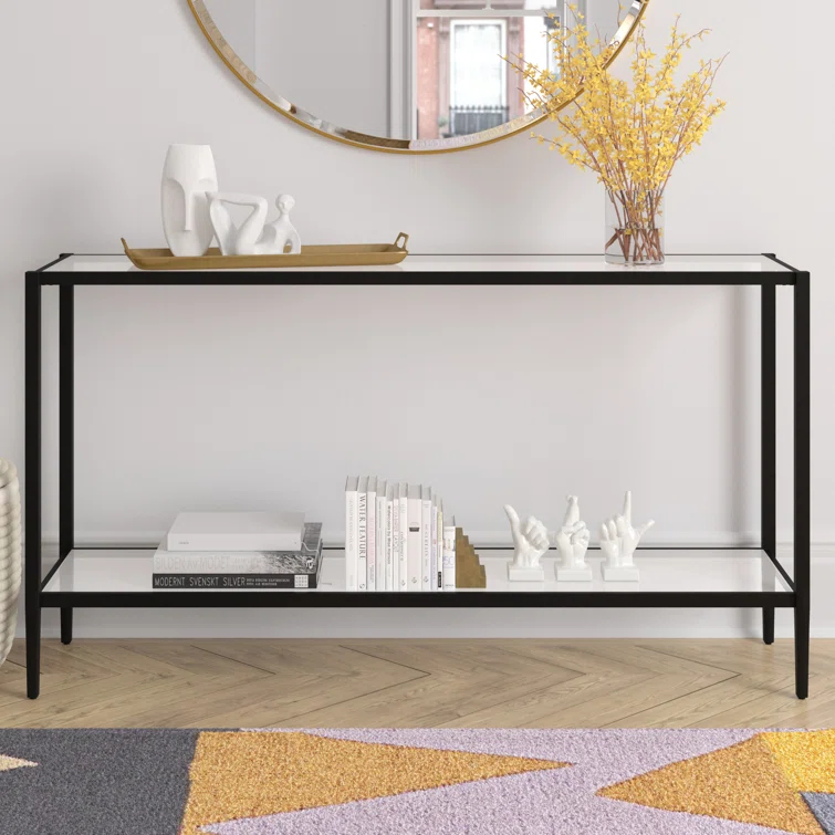 Hera Glass Top Console Table