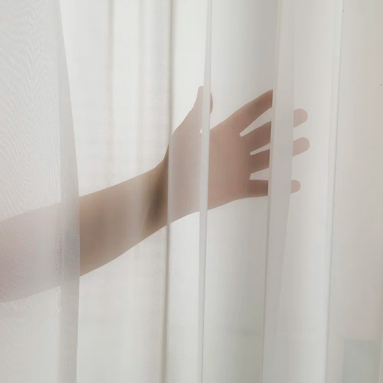 Extra Wide & Extra Long Faux Silk Crep Chifon Sheer Curtain Panels