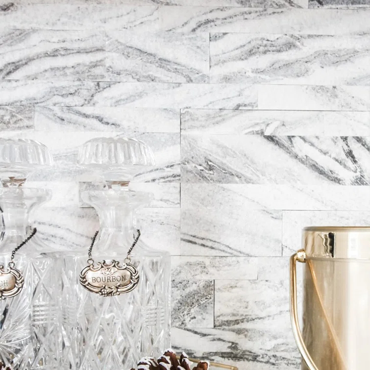 5.9'' W x 23.6'' L Natural Stone Peel and Stick Mosaic Tile