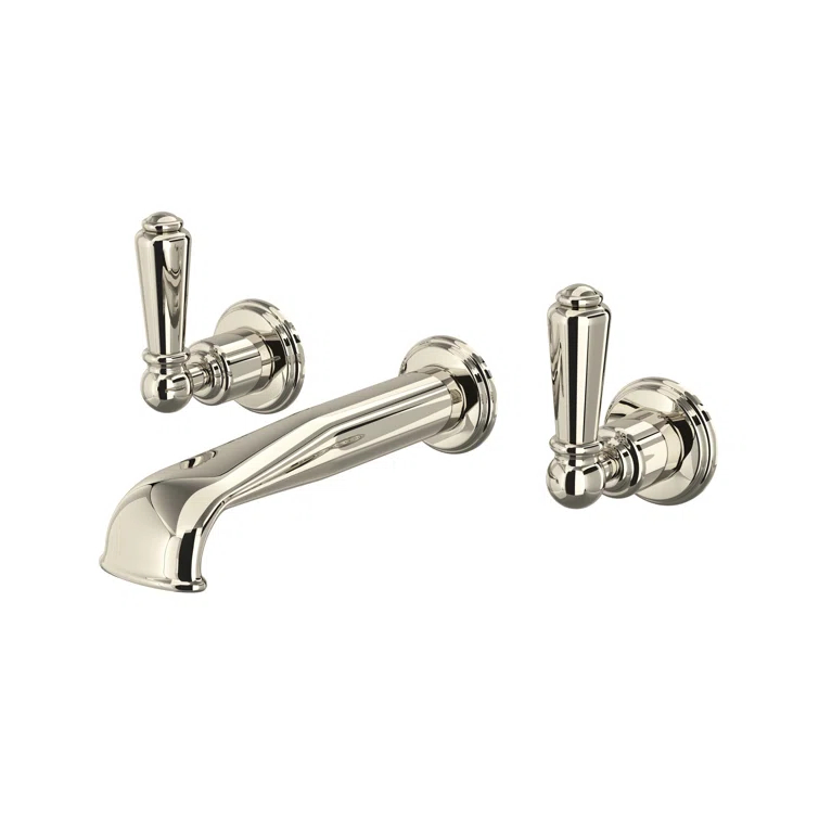 Edwardian Wall Mount Lavatory Faucet Trim With U-Spout