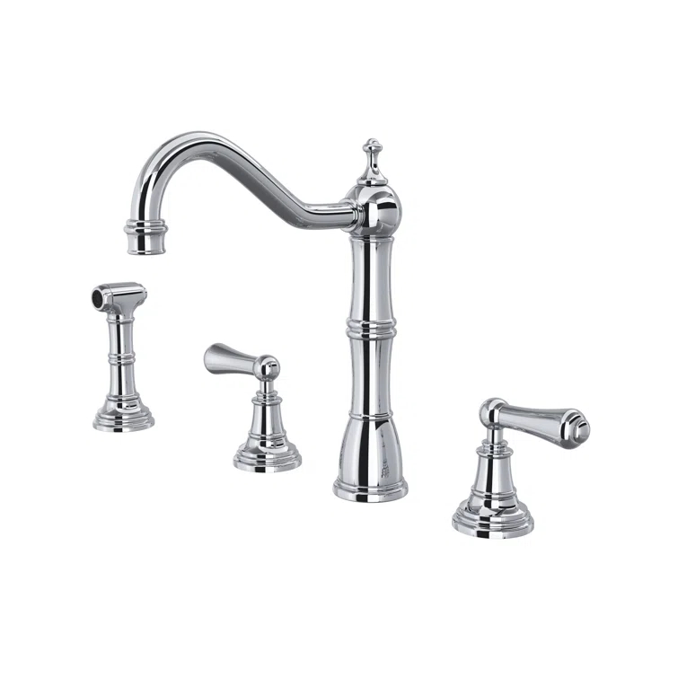 Edwardian Two Handle Kitchen Faucet With Side Spray