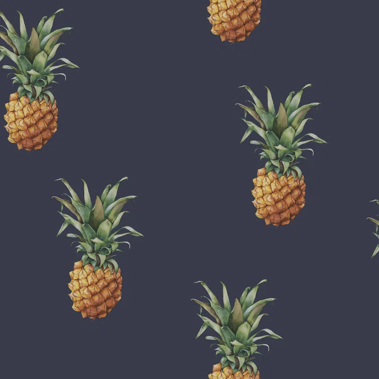 Just Kitchens Pineapple Motif 33'L x 21" W Wallpaper Roll