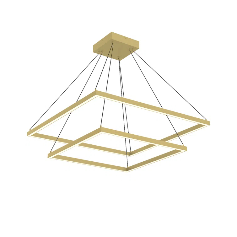 Piazza 2 - Light Aluminum Dimmable LED Rectangle Chandelier