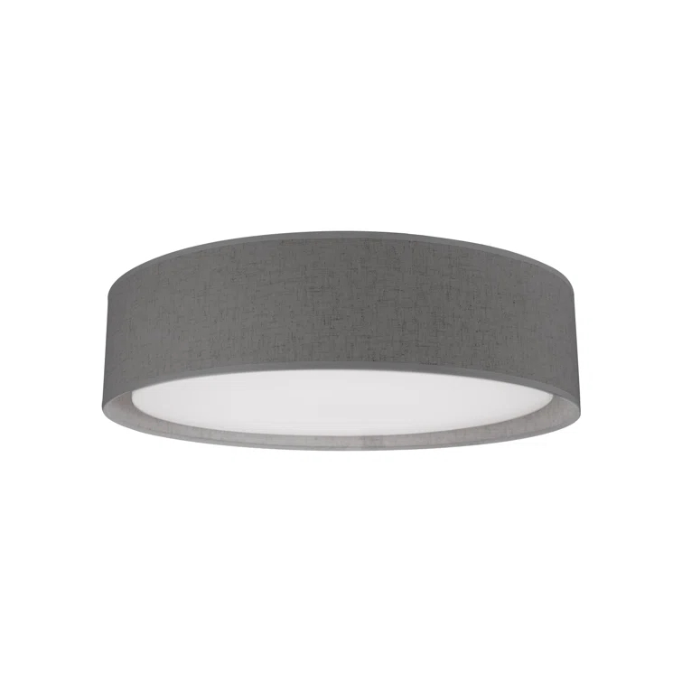Dalton Textured Fabric LED Flush Mount in Gray, Energy Star