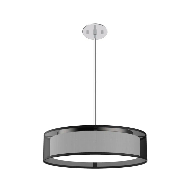 Dalton 16" Black Organza LED Pendant Light