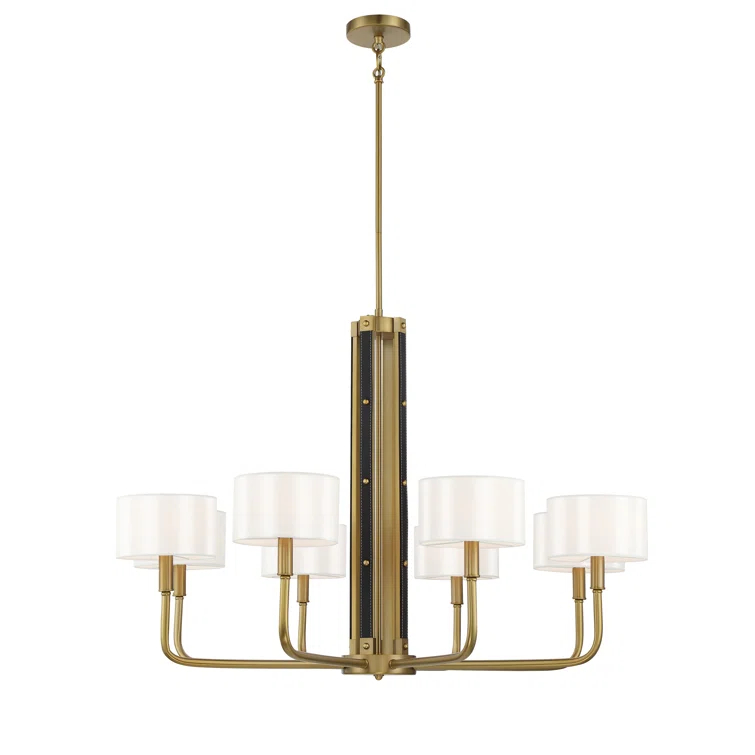 Minka Lavery Minka Lavery Chelsea Soft Brass With White Silk Chandelier
