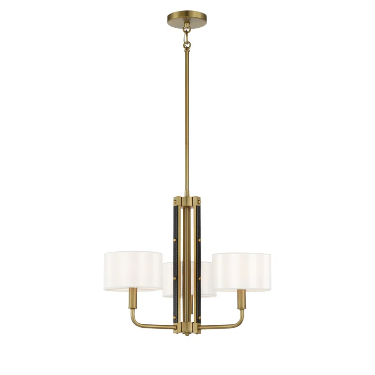 Minka Lavery Chelsea Soft Brass With White Silk Chandelier