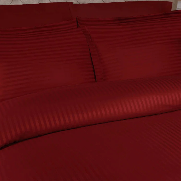 100% Egyptian-Quality Cotton Traditional Sateen Striped Luxor Treasures Duvet Cover Set