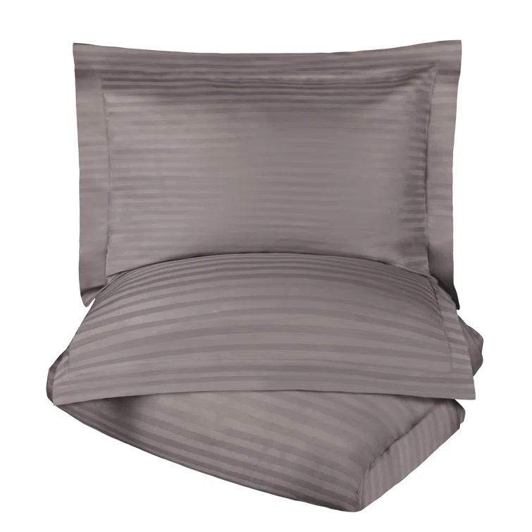 100% Egyptian-Quality Cotton Traditional Sateen Striped Luxor Treasures Duvet Cover Set