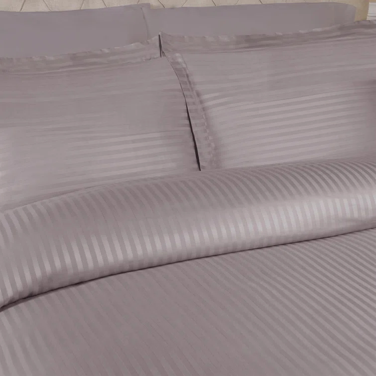 100% Egyptian-Quality Cotton Traditional Sateen Striped Luxor Treasures Duvet Cover Set