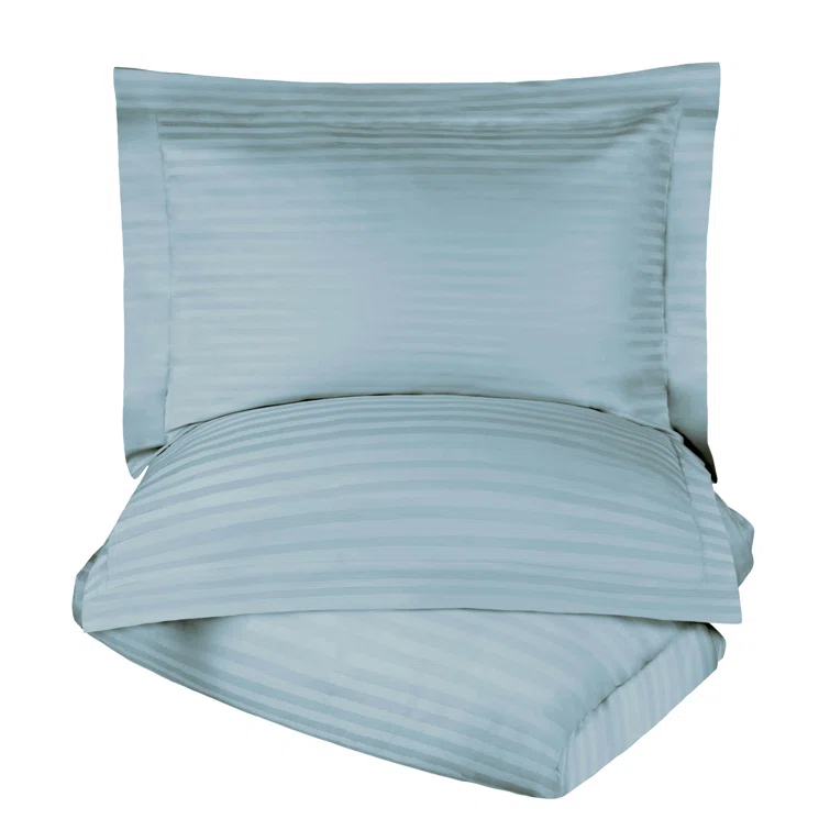 100% Egyptian-Quality Cotton Traditional Sateen Striped Luxor Treasures Duvet Cover Set