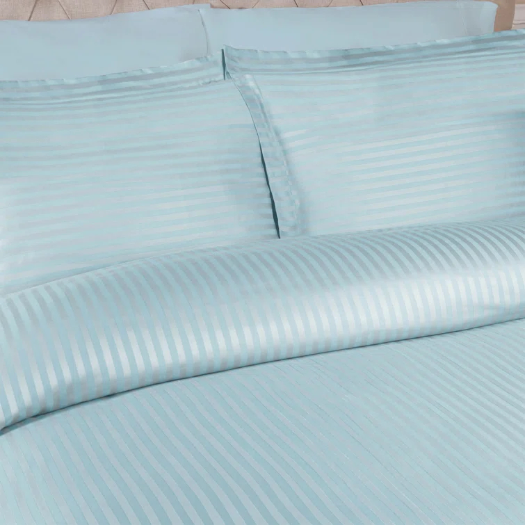 100% Egyptian-Quality Cotton Traditional Sateen Striped Luxor Treasures Duvet Cover Set