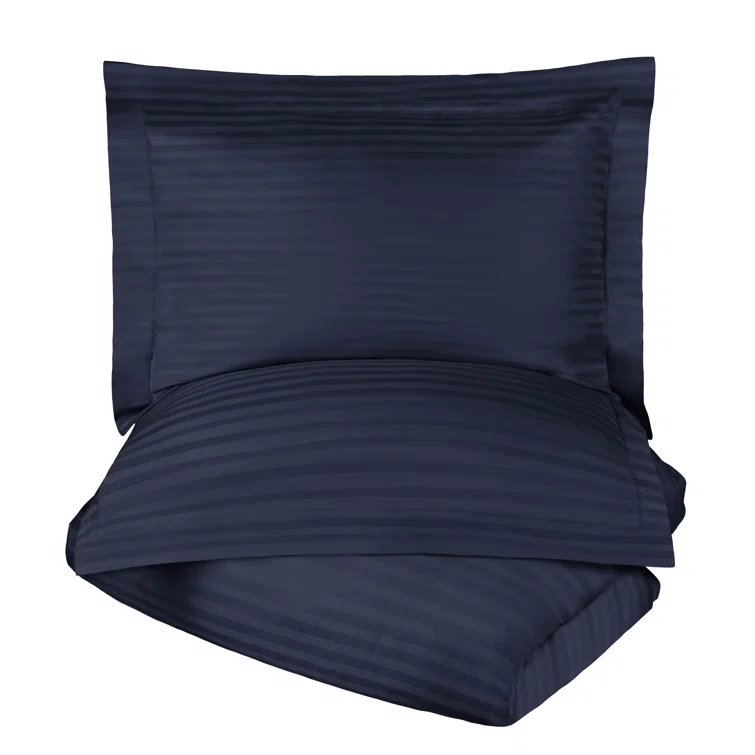100% Egyptian-Quality Cotton Traditional Sateen Striped Luxor Treasures Duvet Cover Set