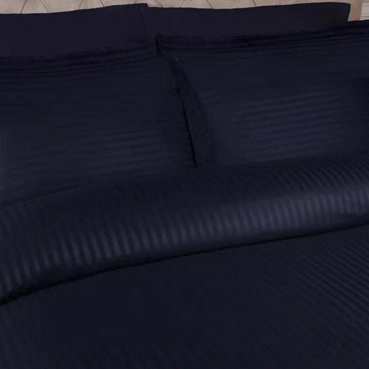 100% Egyptian-Quality Cotton Traditional Sateen Striped Luxor Treasures Duvet Cover Set