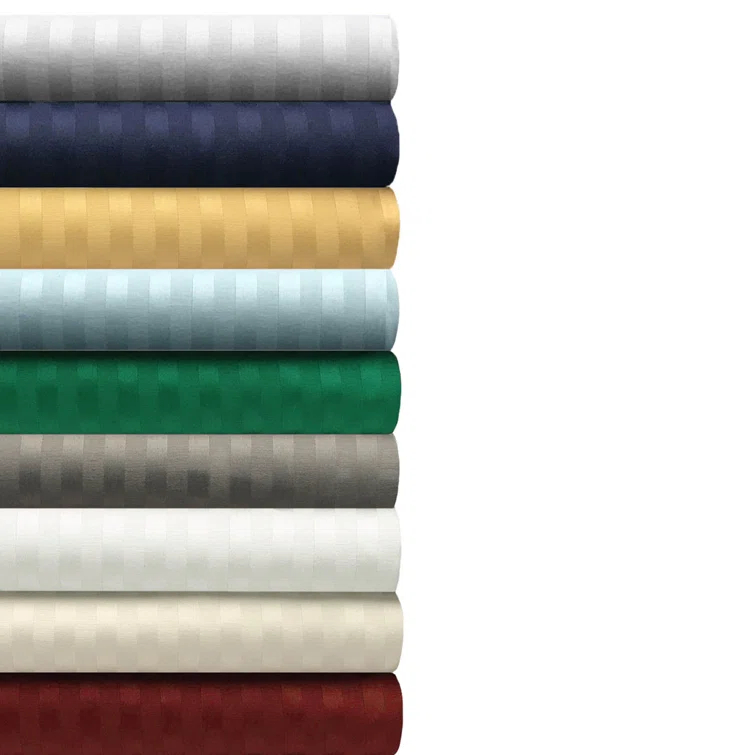 100% Egyptian-Quality Cotton Traditional Sateen Striped Luxor Treasures Duvet Cover Set