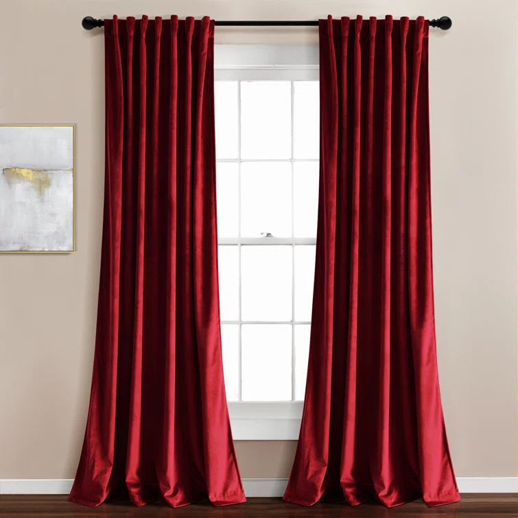 Lush Decor Prima Velvet Solid Velvet Room Darkening Curtain Pair (Set of 2)