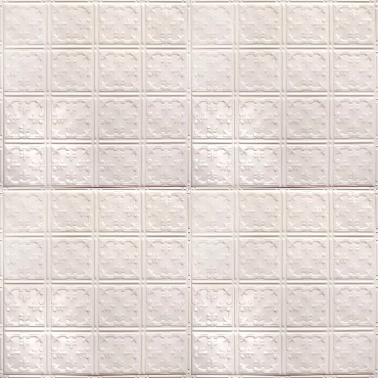 American Tin Ceilings Pattern #21 24 x 24 inch Metal Tin Tiles with Backsplash Kit (Set of 5)
