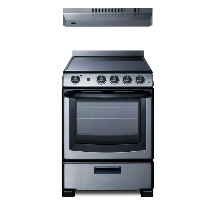 Summit Appliance 24" Stainless Steel 140 CFM Convertible Under Cabinet Range Hood with Charcoal Filter