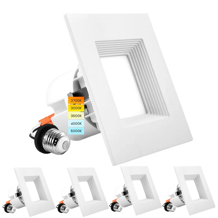 4" High Output Selectable CCT New Construction LED Retrofit Recessed Can Light