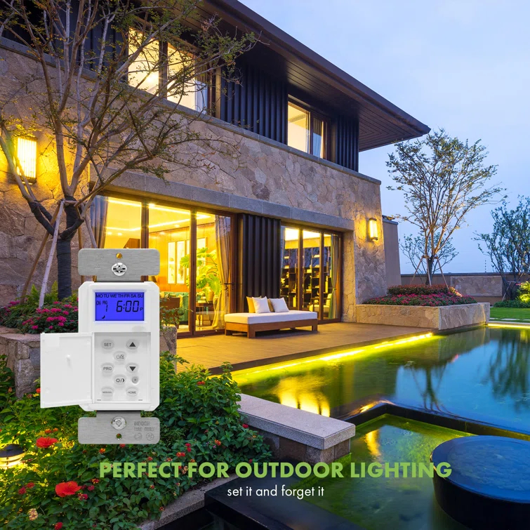 Digital Astronomic Timer Switch, 7-Day Programmable, Single Pole or 3-Way