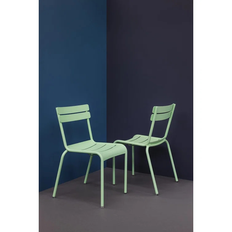 Luxembourg Aluminum/Powder Coated Aluminum Outdoor Stacking Dining Side Chair