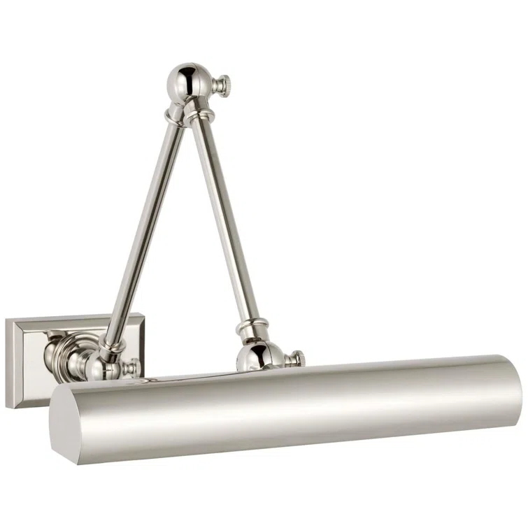 Polished Nickel 12" Double Arm Adjustable Library Light