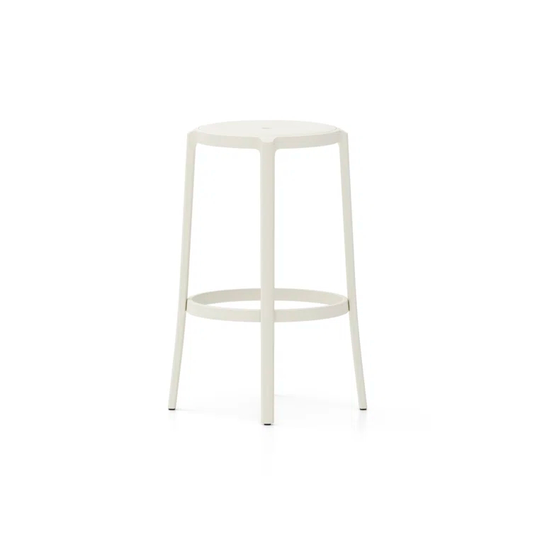 White Acrylic and Metal Laboratory Bar Stool 24.75''