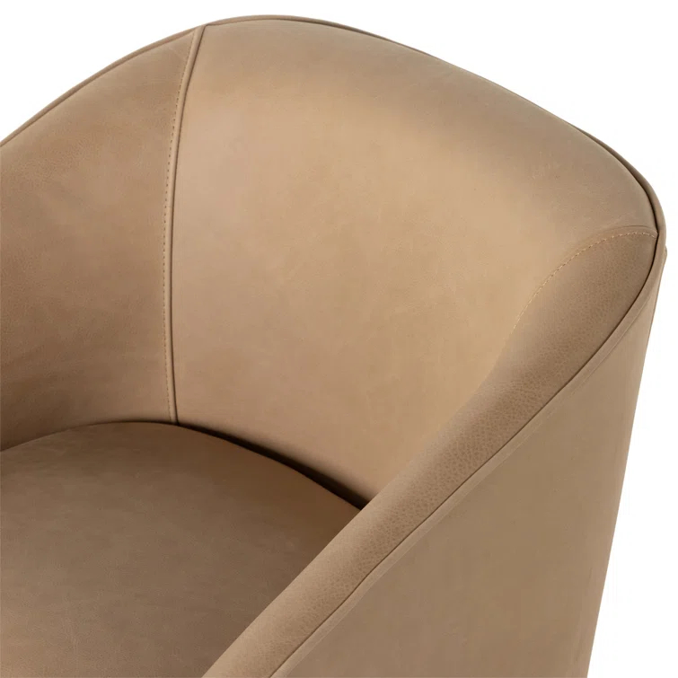 Palermo Nude Contemporary Leather Upholstered Arm Chair