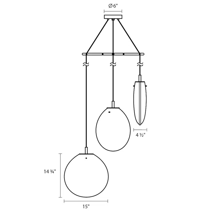 Cantina 36" Smoke Fade Glass LED Pendant Light - Satin Black