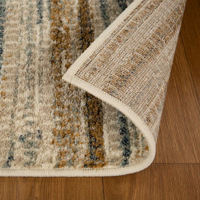 Modern Abstract Area Rug in Gold