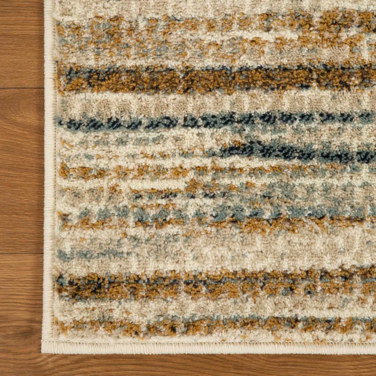 Modern Abstract Area Rug in Gold
