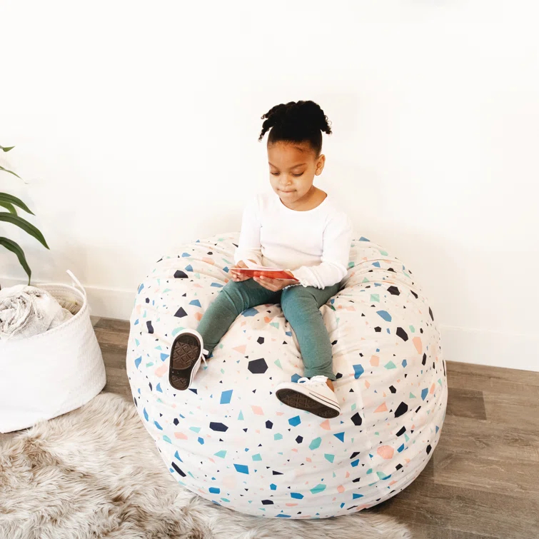 Big Joe Medium 3 Foot Foam Filled Bean Bag Chair with Soft Removeable Cover
