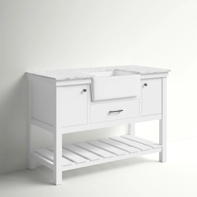 Pelaghia 48'' Single Bathroom Vanity with Marble Top