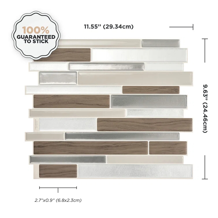 Peel and Stick Gel Backsplash Tile Milano 12" x 10"