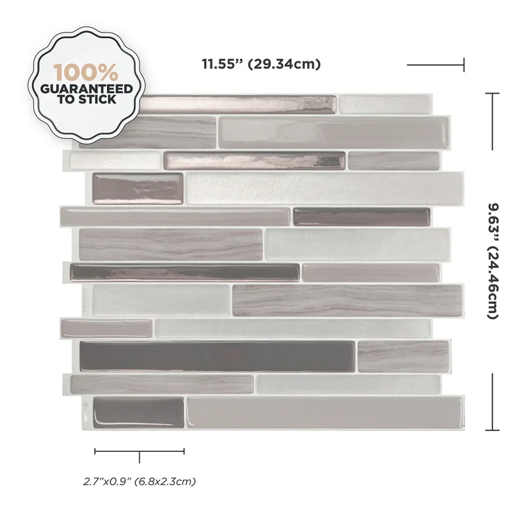 Peel and Stick Gel Backsplash Tile Milano 12" x 10"