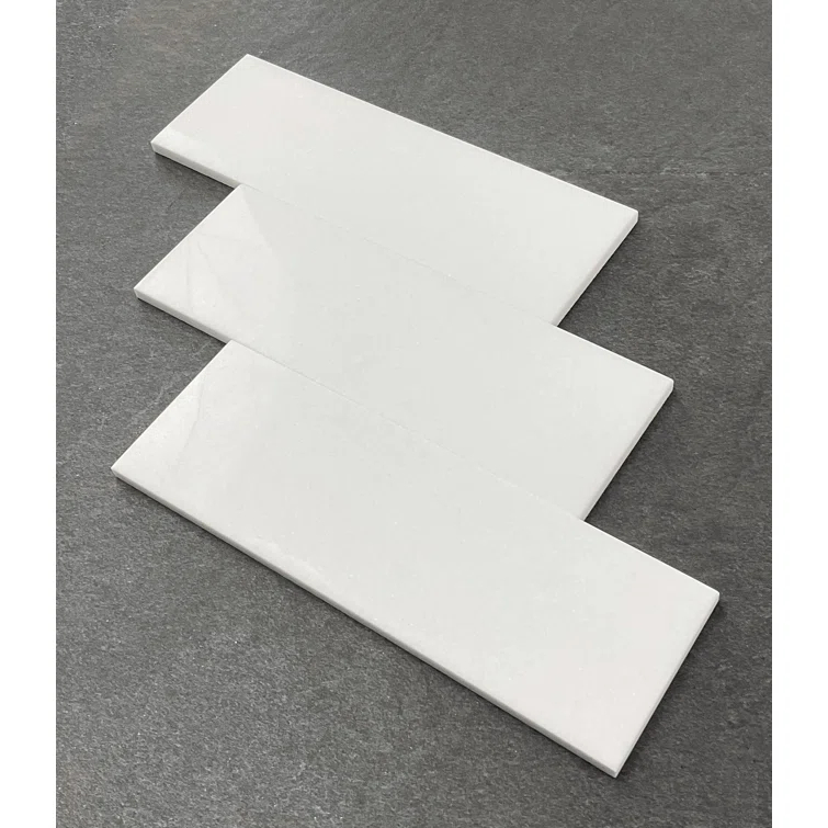 4" x 12" Thassos White Marble Subway Wall & Floor Tile