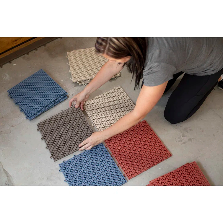Quix Tile Quix Interlocking Indoor/Outdoor Floor Tiles, Patio Flooring, Garage Tile, Decorative Mat, Sport Courts