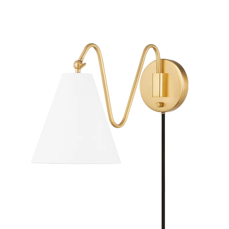 Dellon Single Plug-In Sconce - Antique Brass / Single