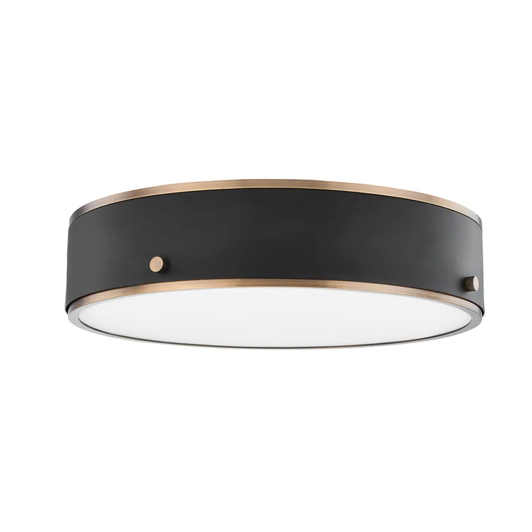 Oslo Flush Mount Light - Brass and Black / 16" Dia