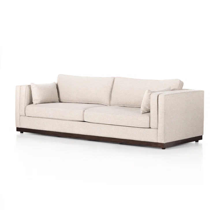 Nova Taupe 108" Fabric Sofa with Removable Cushions