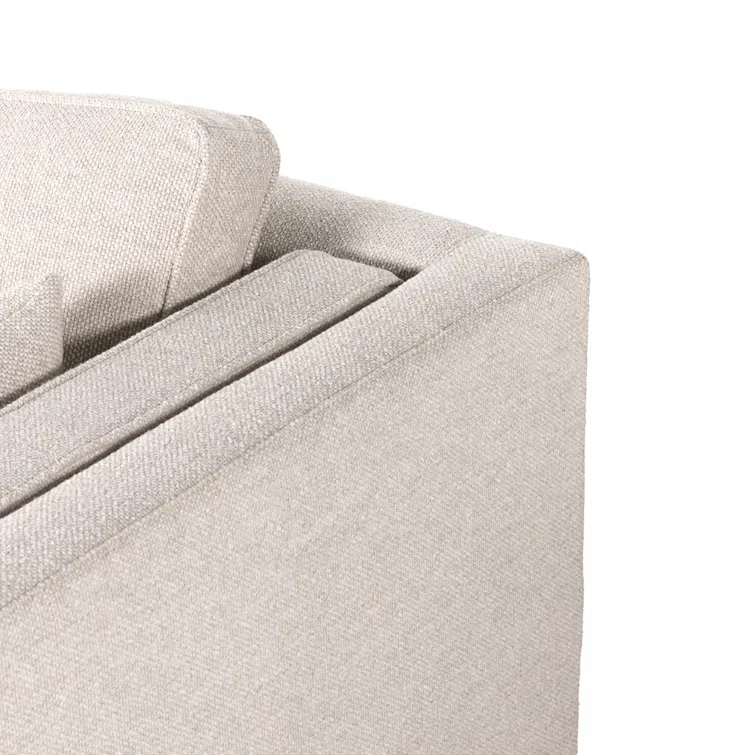 Nova Taupe 108" Fabric Sofa with Removable Cushions