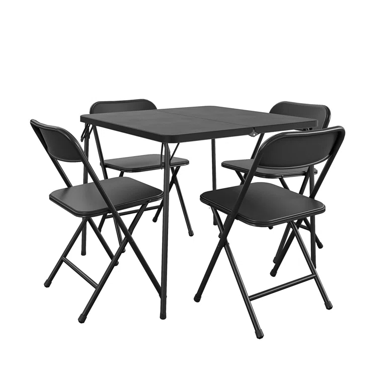 COSCO COSCO 5-Piece Solid Resin Centerfold Table & Chair Dining Set
