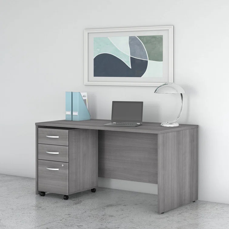 Studio C Executive Office Desk with Mobile File Cabinet