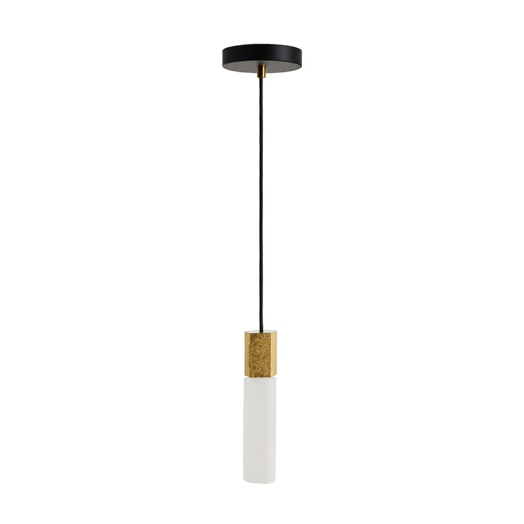 Tala Basalt Single Pendant Light - Brass