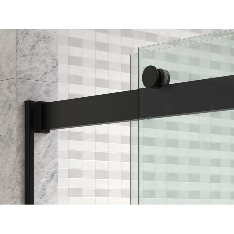 Levity Plus Less Sliding Bath Door, 61-9/16 In. H X 56-5/8 - 59-5/8 In. W, With 5/16 In.-Thick Crystal Clear Glass